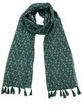 Cashmere Craft Pure Viscose Dark Green Printed Scarf For Women | Lightweight Soft Scarves Stoles For Summer & Winter (Scarf Dark