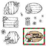 CRASPIRE Christmas Animals Clear Stamps Holly Mistletoe Snowman Gift Christmas Wooden Sign Silicone Scrapbooking Rubber Stamps f