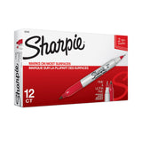 SHARPIE Twin Tip Permanent Markers, Fine and Ultra Fine, Red, 12 Count