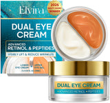 Elvira Dual Eye Cream for Dark Circles, Puffiness, Eye Bags, Wrinkles, Age-Defying, Tightening, and Moisturizing with Advanced R
