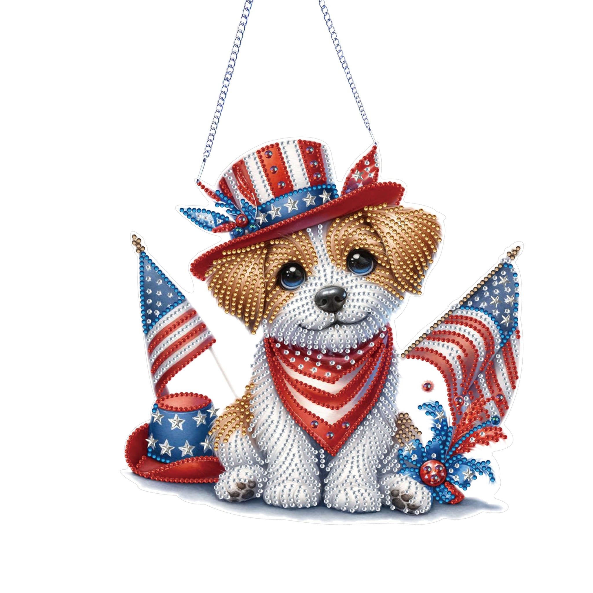 NQRSBUI DIY Hanging Diamond Art Kits for Adults, Dogs Double Sided Diamond Art Painting Suncatchers Pendants, Crystal Gem Craft 