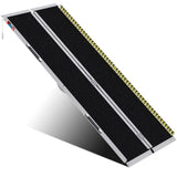 WHALEMOTOR Portable Wheelchair Ramp 7FT, Anti-Slip Aluminum Folding Portable Ramp, Wheelchair Ramps for Home, Weight Capacity Up