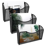 EasyPAG 3 Pack Wall File Holder, Single Mesh Hanging File Organizer for A4 Letter Size Paper, Wall Mount Paperwork Basket for Of