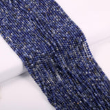 155pcs 2mm Natural Blue Sodalite Stone Loose Round Beads Gemstone Smooth Samll Spacer Beads for jewerly Making Bracelet Necklace