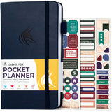 Clever Fox Pocket Planner Weekly - Undated Monthly Goal Planner and Calendar, Mini Planner Perfect for Purse, 3.7x6.7 (Dark Blue