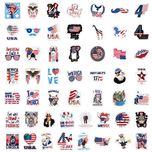100pcs American Stickers Independence Day Aesthetic Vinyl Stickers Stickers for Laptop Water Bottle Hydro Flask Bicycle Computer