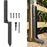 ARKSOLDIER Fence Post Repair Kit - Thickened 11-Gauge Steel Anchor & Stakes to Fix Broken/Leaning 4x4/6x6 Wood Post Support (Hea