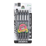 Zebra Pen ZGrip Retractable Ballpoint Pen, Medium Point, 1.0mm, Black Ink 5 Pieces (22215)