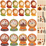 Gueevin 24 Sets Thanksgiving Craft Kit DIY Crystal Balls Candy Fall Card with Plastic Domes Fall Stickers for Thanksgiving Party