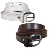 Queery WomenS Pu Leather Belt (White, Brown)