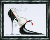 Tobin DW2552 14 Count Polka Dot Shoe Counted Cross Stitch Kit, 10 by 13Inch