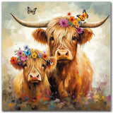 igoodom Diamond Art Kits for Adults, Cow Diamond Art Kits, Full Drill Round Highland Cow Diamond Painting Kits, DIY Gem Art and 