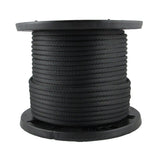 3/8 inch Black Dacron Polyester Rope - 250 Foot Spool | Solid Braid - Industrial Grade - High UV and Abrasion Resistance - Low S