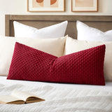 Kevin Textile Soft Corduroy 20x54 Body Pillow Cover 1 Pack, Burgundy
