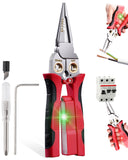 FAITIO 8 In 1 Wire Strippers with Voltage Tester, Cable Strippers/Cutters with Plier, Crimper, Splitting, Wire Stripper Tools fo