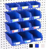 Right Arrange Pegboard Bins - 3 Sizes, Set of 12 - Hooks to Any Peg Board - Organize Hardware, Accessories, Attachments, Workben