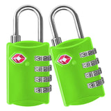 Desired Tools TSA Locks for Luggage, 2-Pc Durable Steel Padlock, Keyless Easy to Read 4-Digit Combination Lock for Backpacks, Tr
