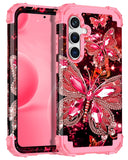 Hekodonk for Galaxy S24 Case,Three Layer Heavy Duty Shockproof Protection Hard Plastic+Soft Silicone Full Body Drop Protective C