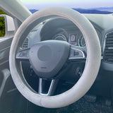 Ranxizy Fluffy Steering Wheel Cover, Short Plush Auto Accessories For Men And Women With Inner Ring Universal 15 Inch (Grey)