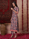 Gosriki Women'S Rayon Viscose Straight Printed Kurta With Pant (Nishu Red-Vks01-Gs_Xl_Red_X-Large),Red,,B0DV4F832F