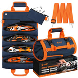 Tool Bag Roll Up, UUP Heavy Duty Rolled Empty Tool Storage Organization, Portable Foldable Rollup Organizer with 2 Small Pouches