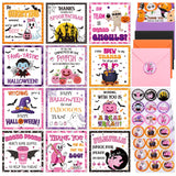 Marspark 48 Pack Halloween Greeting Cards with Envelopes Stickers Pink 4 x 4 Inch Thank You Themed Holiday Cards Halloween Party