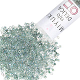 Miyuki Delica Seed Beads - Size 11/0 (1.6 mm), DB0084, Light Seafoam-Lined AB, 7.2 g, Approx. 1440 Beads, Made in Japan