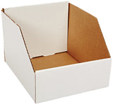 Aviditi Jumbo Corrugated Cardboard Storage Bins, 10x 12x 8, White, Pack of 25, for Warehouse, Garage and Home Organization