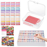 Glotrove Diamond Art Storage Containers Trays, 60pcs Diamond Painting Trays with Lids, 2-in-1 Beads, Gems & Drills Storage and L