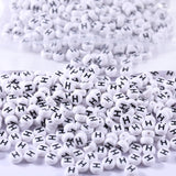 1000Pcs Flat Round Letter Beads 7x4mm with Letter H White Acrylic Beads for DIY Phone Case Glasses Decoration Bracelets Necklace