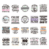 Shejdgart Dtf Transfers Ready to Press - 20 Pcs Sarcastic Quotes Iron on Patches for T-Shirts, Heat Transfer Funny Vinyl Sticker