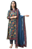 Gosriki Women'S Rayon Viscose Printed Straight Kurta With Pant & Dupatta (Vahali Blue-Gs_M_Blue_Medium),Blue,,B0FDBJC866