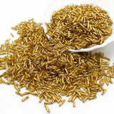 Gold Tube Bugle Beads, 2 6mm 1440 Pcs Colored Glass Beads for Jewelry Making, Earring, Necklace, Bracelet, Waist, Clothing Acce