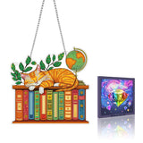 VAIIEYO Cat Diamond Art Hanging Ornament, Animal Diamond Painting Suncatchers Window Hanging Kit with Chain, 7.5x7.5 inch Crysta