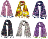 Fusfus WomenS Printed Chiffon Scarves And Stoles, Free Size(Multicolour, Fs2495) Pack Of 6 (Multicolor4)