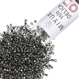 Miyuki Delica Seed Beads - Size 11/0 (1.6 mm), DB0026, Metallic Dark Steel, 7.2 g, Approx. 1440 Beads, Made in Japan
