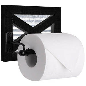 Autumn Alley Black Farmhouse Toilet Paper Holder - Farmhouse Bathroom Decorative Accessories country - Black Wood, corrugated ga