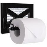 Autumn Alley Black Farmhouse Toilet Paper Holder - Farmhouse Bathroom Decorative Accessories country - Black Wood, corrugated ga
