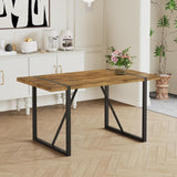 MUUOKY Dinner Table for 4-6,55 ' ' Kitchen Table,Kitchen & Dining Room Tables, MDF Wood Dining Table with Metal Legs for Living 