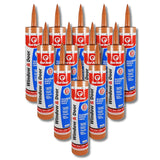 Red Devil 084630 Window & Door Siliconized Acrylic Caulk, Cedar, 10.1 oz, Pack of 12, Made in USA