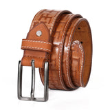Ms Pet House MenS Genuine Leather Belt | Classic Pin Buckle | Formal & Casual Belt For Jeans & Dress Pants | Ideal Gift Box For