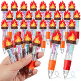 Kosiz 24 Pack Camping Campfire Party Favors Multicolor 4 in 1 0.5mm Ballpoint Pen for Party Prizes One Happy Camper Novelty Gift