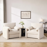 Howjoe Chenille Oversized Armchair, 38.6 Wide Accent Chairs for Living Room & Bedroom Modern Lounge Chair, Upholstered Mid-Cent