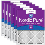 Nordic Pure 18x25x1 (17 1/2 x 24 1/2 x 3/4) Pleated MERV 8 Air Filters 6 Pack