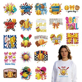 Shejdgart Dtf Transfers Ready to Press - 22 Pcs Softball Sports Iron on Patches for T-Shirts, Game Iron on Stickers Heat Transfe