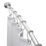 Bath Bliss Curved Shower Rod | Adjustable 4478 Inch | Bathroom Shower Curtain and Liner Rod | 33% More Space | Wall Mounted |