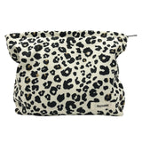 GUTGNK Corduroy Ladies Cosmetic Bag, Large Capacity Canvas Cosmetic Bag Travel Toiletry Bag Accessories Organizer, Black Spot Le