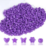 XIANNVXI Purple Shaped Pony Beads 500pcs Star Butterfly Heart Flower Purple Bead for Jewelry Making Necklace Friendship Bracelet