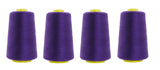 Mandala Crafts 4 Pack of Serger Threads Cones Spools - 20S/2 24000 Yards Polyester Purple Threads for Sergers Machine and Overlo