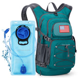 Maelstrom Hydration Hiking Backpack with 2L/3L Water Bladder, High Flow Bite Valve Camping Daypack Lightweight (6.Cyan, 2L Bladd